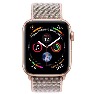 Smartwatch Apple Watch Series 4 GPS + Cellular 40mm 4G Carcasa Gold Aluminium Bratara Pink Sand Sport Loop