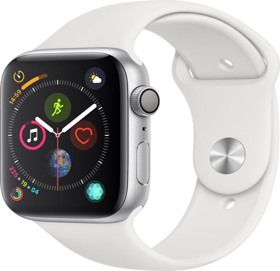 Smartwatch Apple Watch Series 4 GPS + Cellular 40mm 4G Carcasa Silver Aluminium Bratara White Sport Band