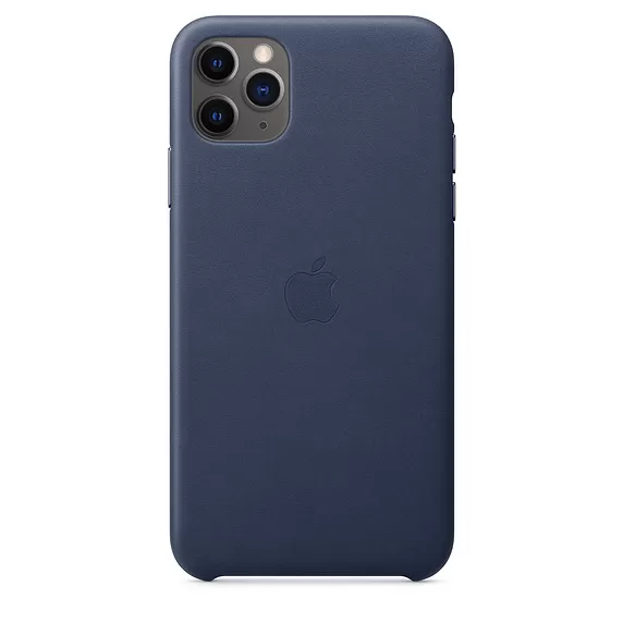 Capac protectie spate Apple Leather Case pentru iPhone 11 Pro Max Midnight Blue