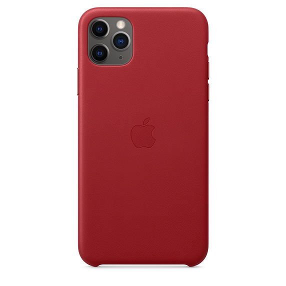 Capac protectie spate Apple Leather Case pentru iPhone 11 Pro Max Red