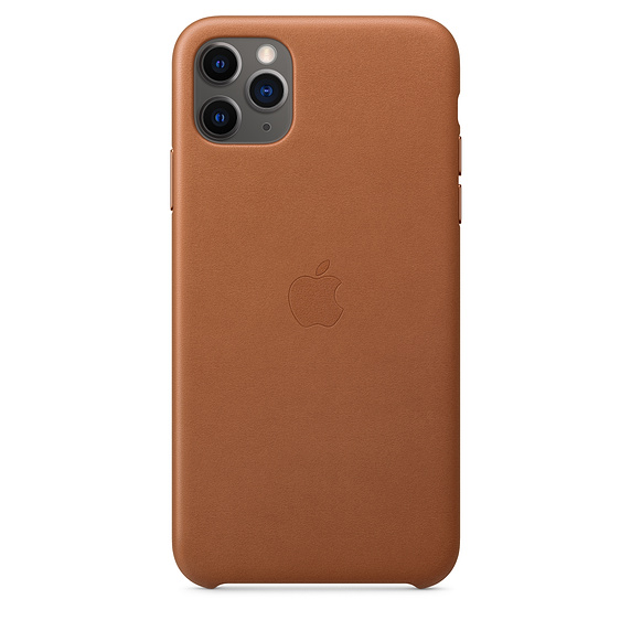 Capac protectie spate Apple Leather Case pentru iPhone 11 Pro Max Saddle Brown