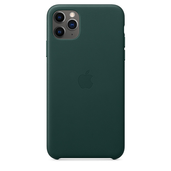 Capac protectie spate Apple Leather Case pentru iPhone 11 Pro Max Forest Green