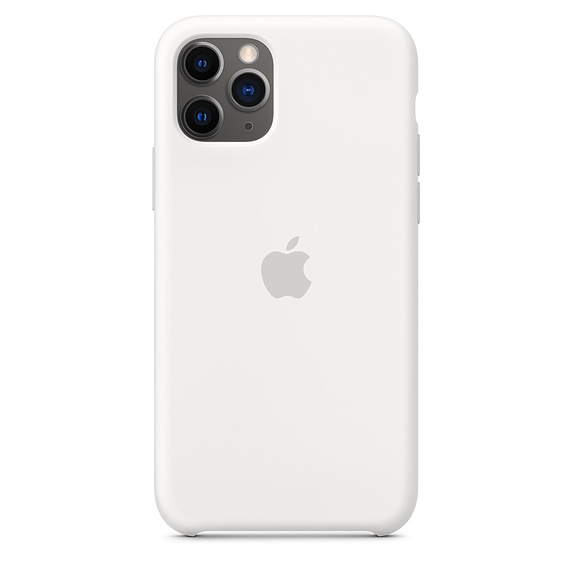 Capac protectie spate Apple Silicone Case pentru iPhone 11 Pro White