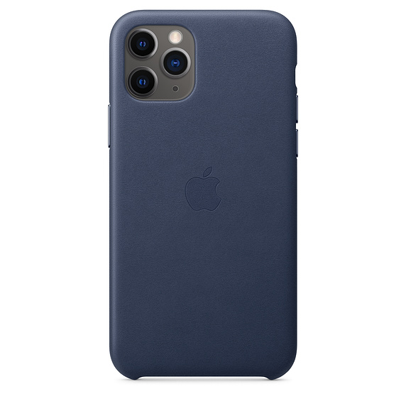 Capac protectie spate Apple Leather Case pentru iPhone 11 Pro Midnight Blue