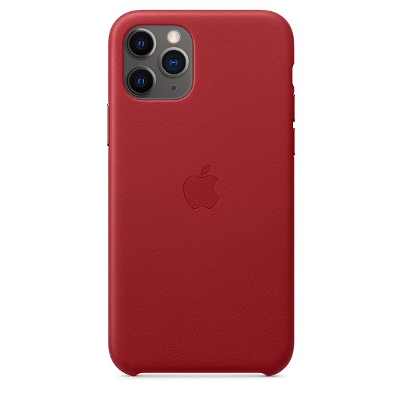 Capac protectie spate Apple Leather Case pentru iPhone 11 Pro Red