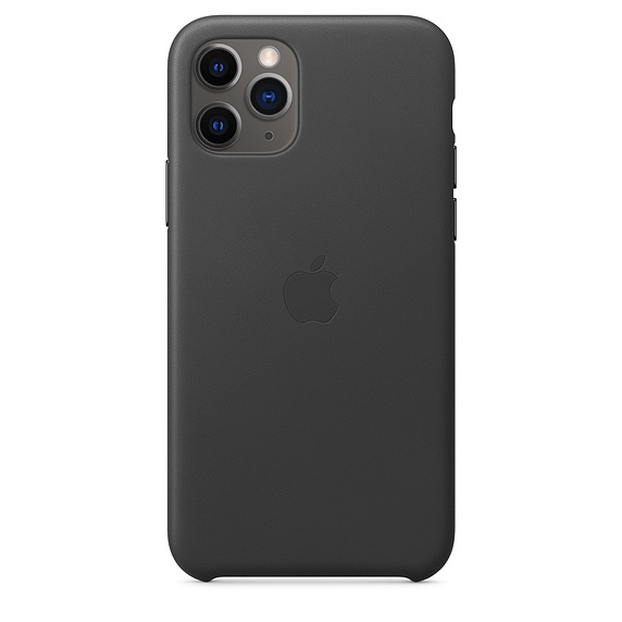 Capac protectie spate Apple Leather Case pentru iPhone 11 Pro Black