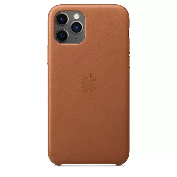 Capac protectie spate Apple Leather Case pentru iPhone 11 Pro Saddle Brown