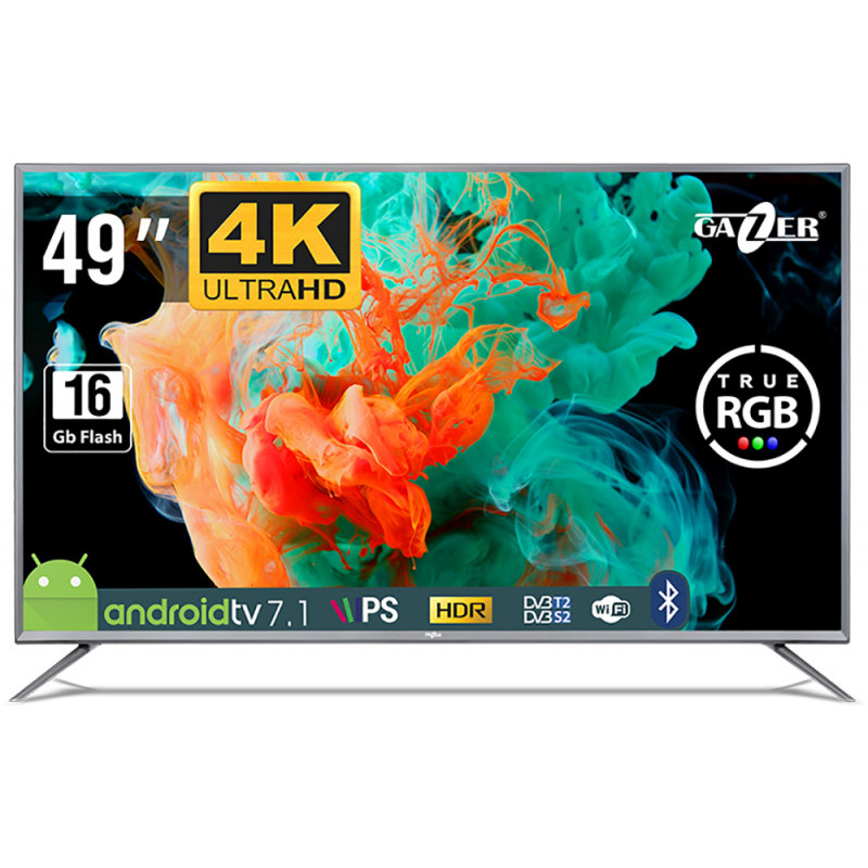 Televizor LED Gazer Smart TV TV49-US2G 123cm 4K Ultra HD HDR Negru/Gri