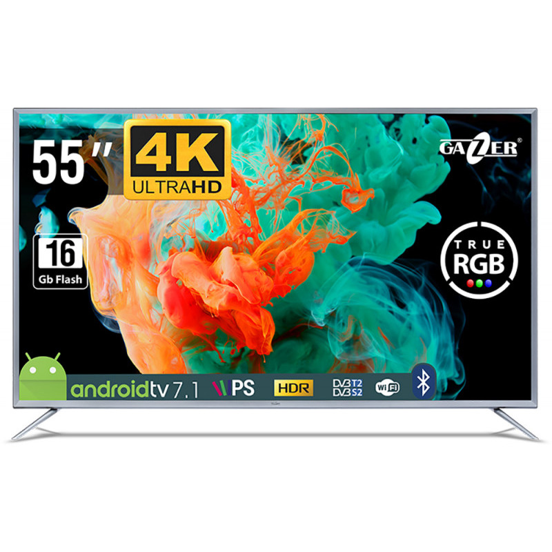 Televizor LED Gazer Smart TV TV55-US2G 139cm 4K Ultra HD HDR Negru/Gri