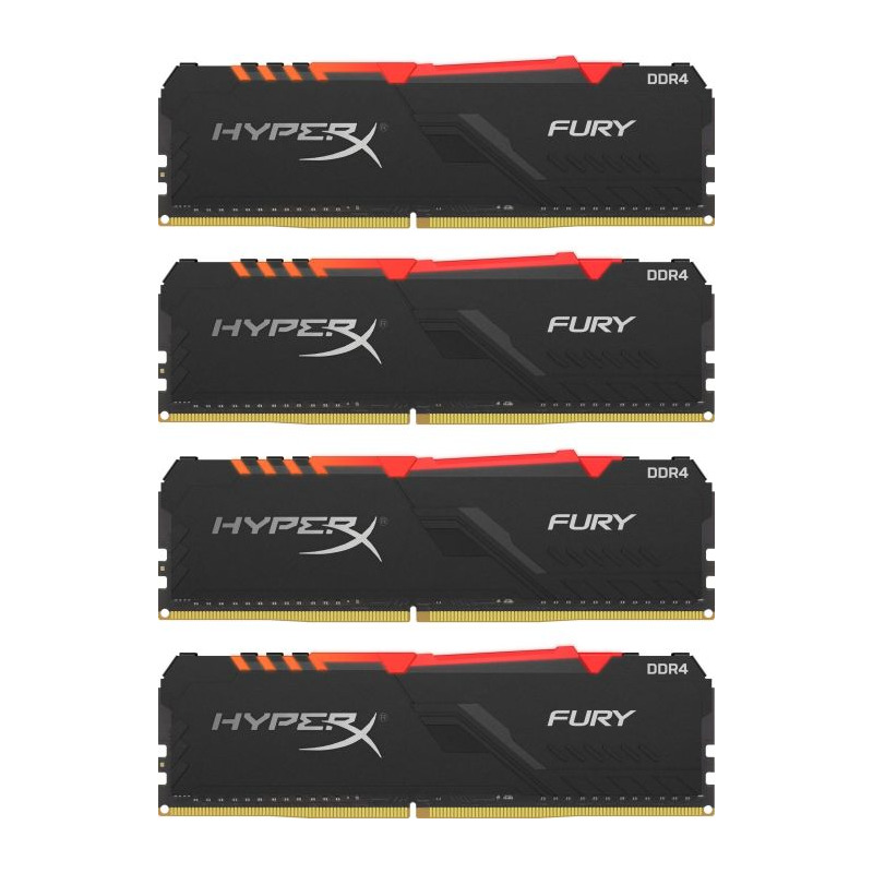 Memorie Desktop Kingston HyperX Fury RGB HX430C15FB3AK4/32 32GB(4 x 8GB) DDR4 3000MHz CL15