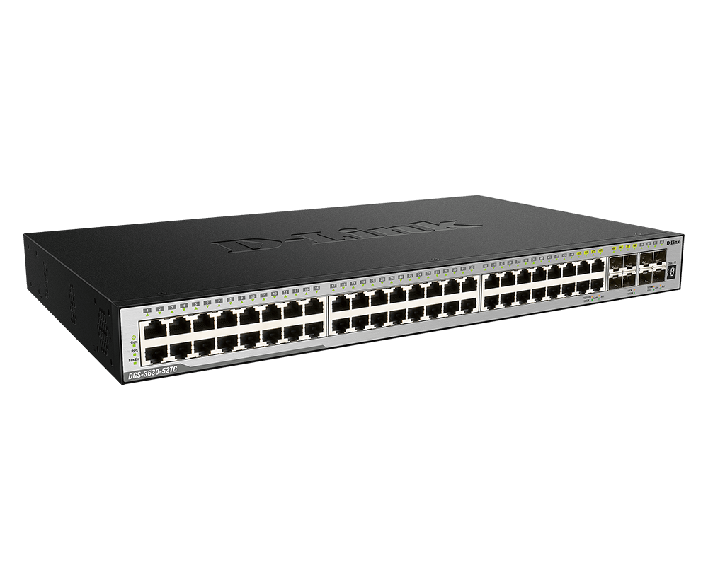 Switch D-Link DGS-3630-52TC cu management fara PoE 44x1000Mbps-RJ45 + 4xCombo 10GbE/SFP + 4xSFP+