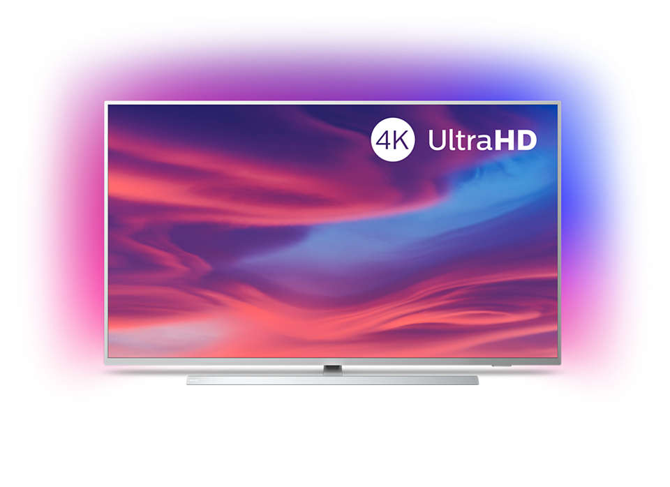 Televizor LED Philips Smart TV 65PUS7304/12 164cm 4K Ultra HD Ambilight Argintiu