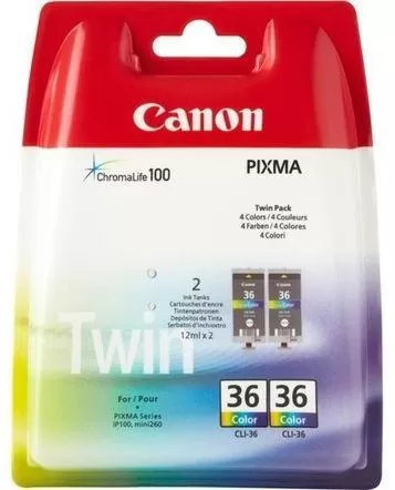 Pachet 2 Cartuse Inkjet Canon CLI-36 Cyan Magenta Yellow 2x12ml