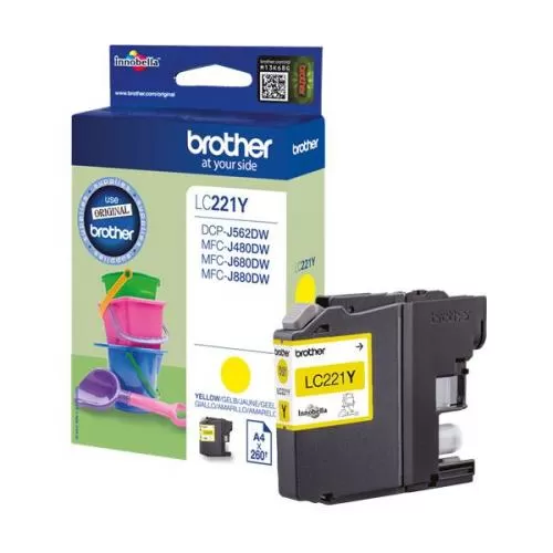 Cartus InkJet Brother LC221Y 260 pagini Yellow