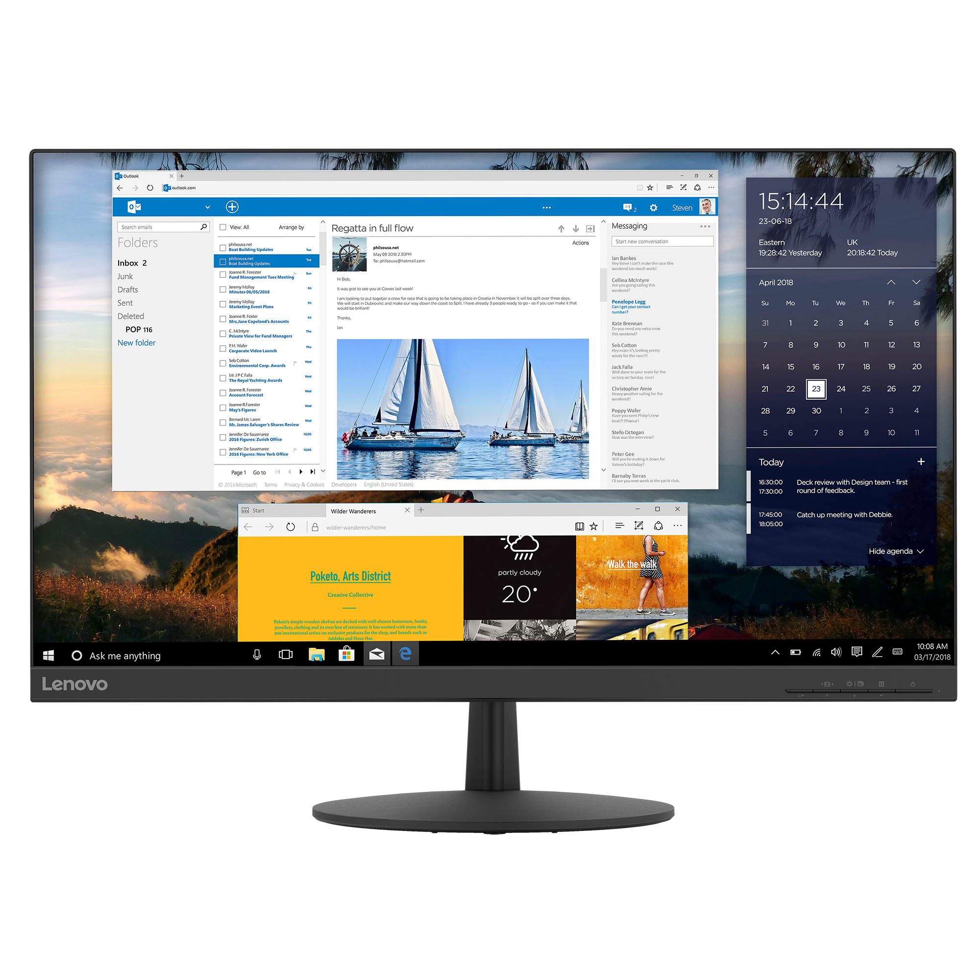 Monitor LED Lenovo Lenovo L27q-30 27" WQHD 4ms Negru