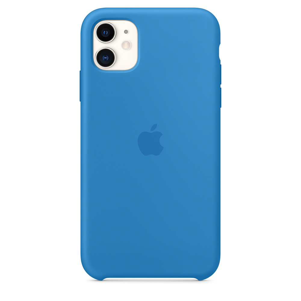 Capac protectie spate Apple Silicone Case pentru iPhone 11 - Surf Blue
