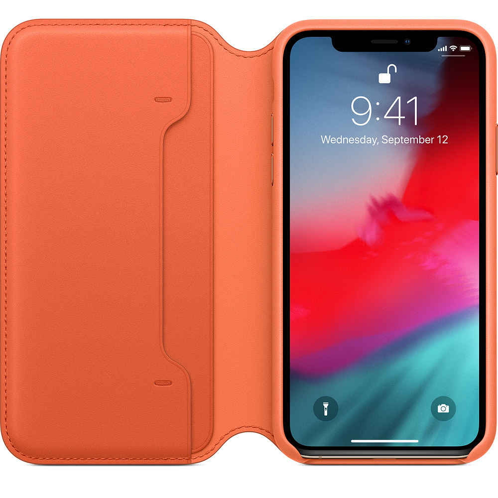 Husa Leather Folio pentru Apple iPhone XS - Sunset