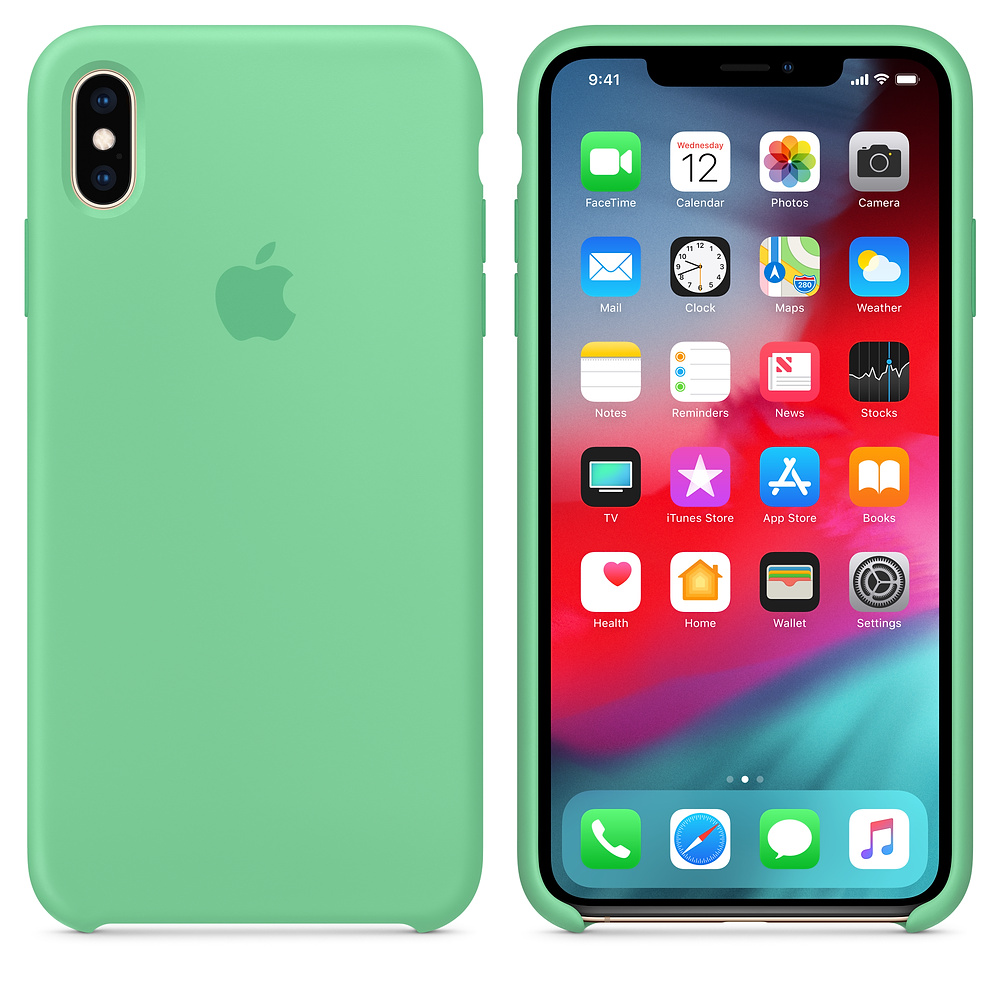 Capac protectie spate Apple Silicone Case pentru iPhone XS Max Spearmint