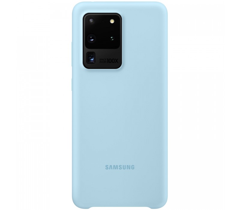 Capac protectie spate Samsung Silicone Cover pentru Galaxy S20 Ultra Sky Blue