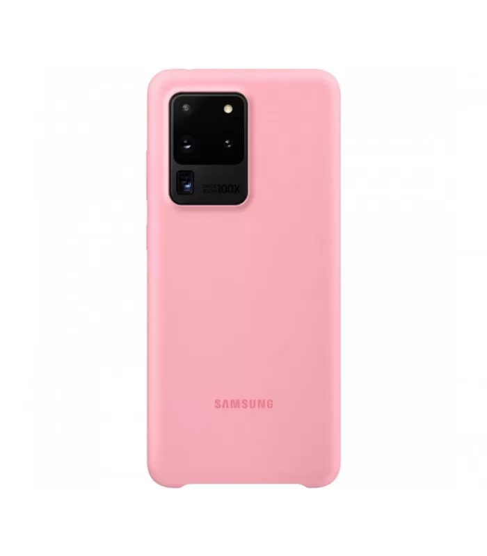 Capac protectie spate Samsung Silicone Cover pentru Galaxy S20 Ultra Pink