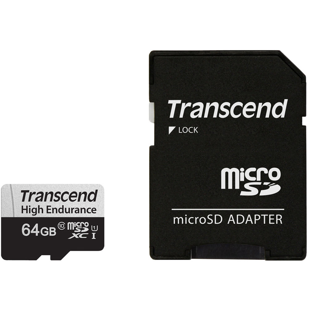 Card de memorie Transcend High Endurance 350V 64GB microSDXC U1 + adaptor