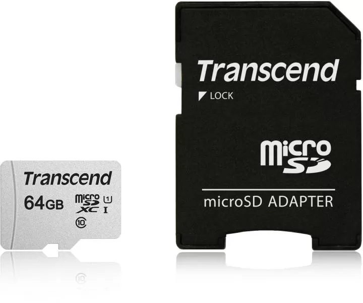 Card de memorie Transcend TS64GUSD300S-A microSDXC 64GB I C10 U1 A1 + adaptor