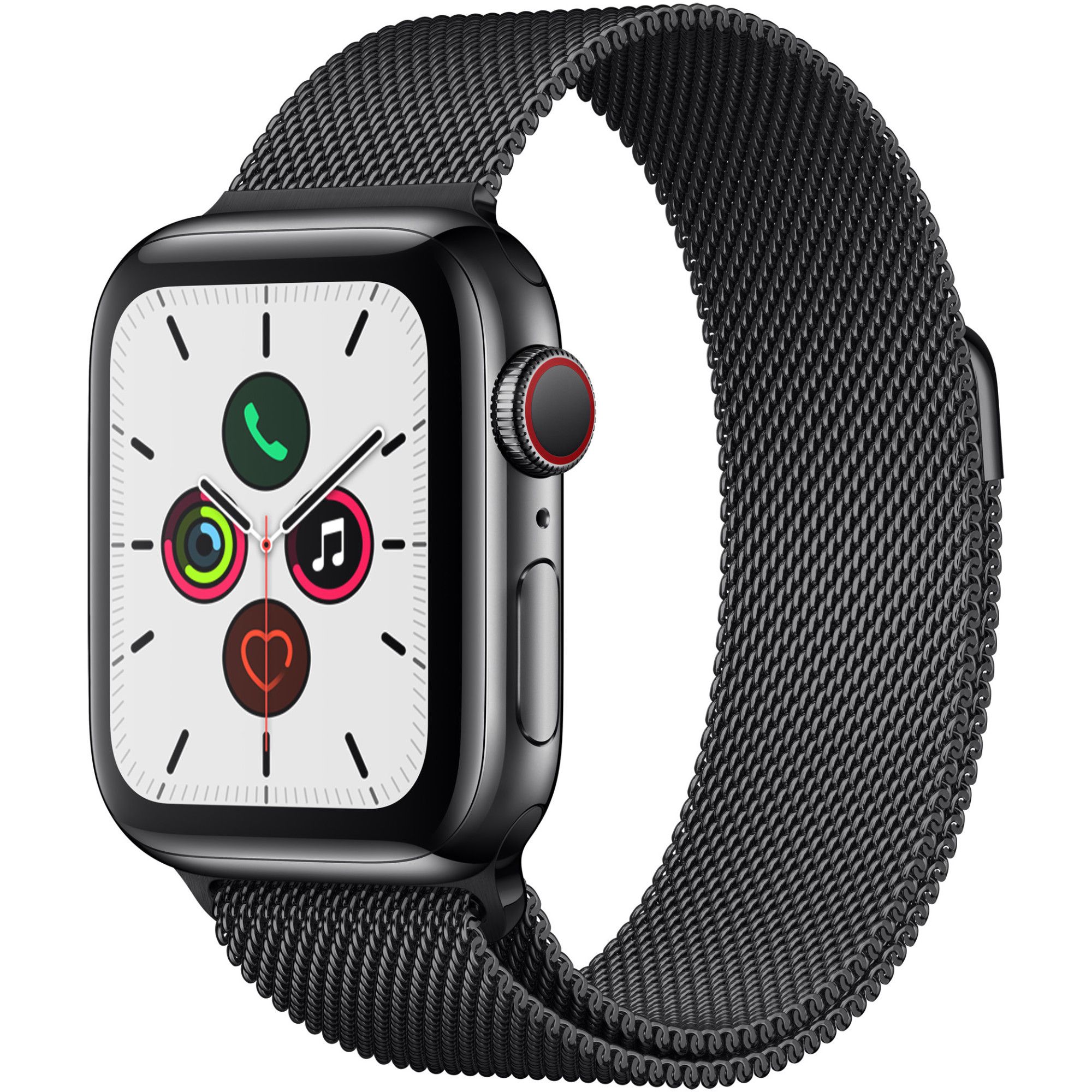 Smartwatch Apple Watch Series 5 GPS + Cellular 40mm 4G Carcasa Space Black Stainless Steel Bratara Space Black Milanese