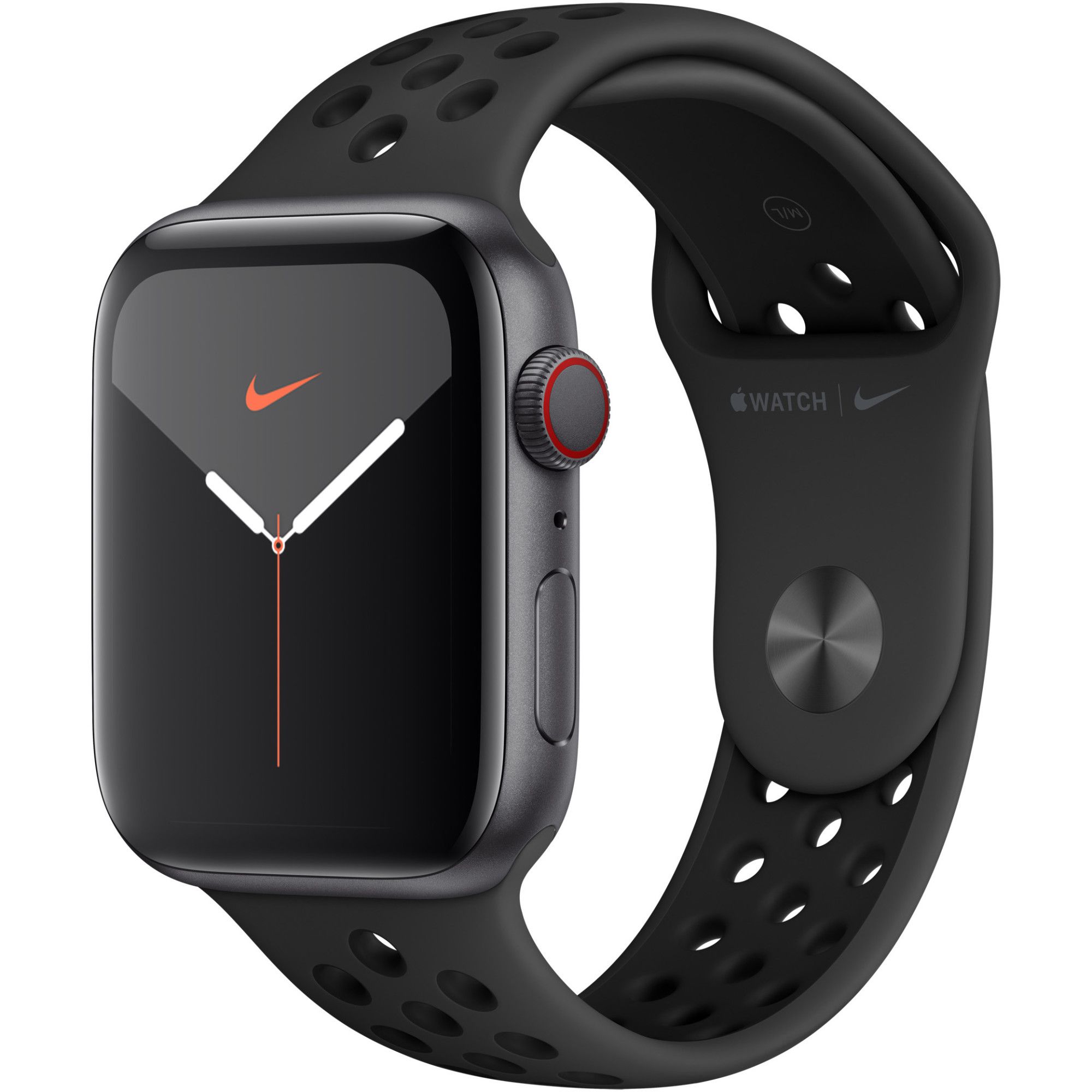 Smartwatch Apple Watch Nike 5 GPS + Cellular 44mm 4G Carcasa Space Grey Aluminium Bratara Anthracite/Black Nike Sport - S/M & M/L