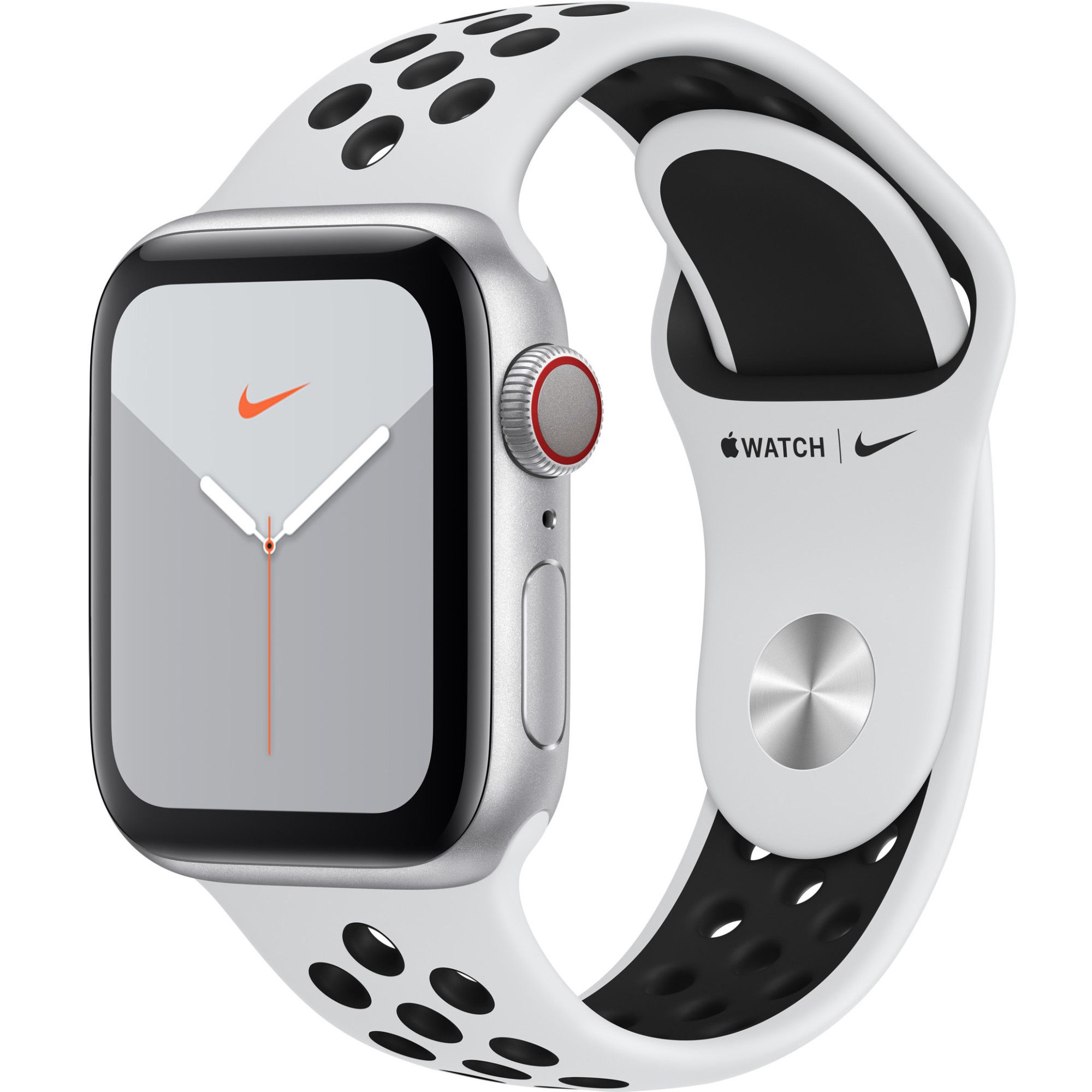 Smartwatch Apple Watch Nike 5 GPS + Cellular 40mm 4G Carcasa Silver Aluminium Bratara Pure Platinum/Black Nike Sport - S/M & M/L