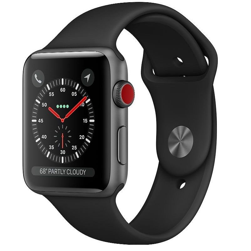 Smartwatch Apple Watch Series 3 GPS + Cellular 42mm Carcasa Space Gray Aluminium Bratara Sport Black