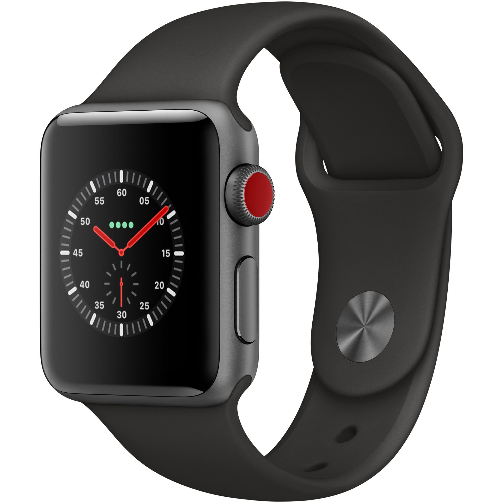 Smartwatch Apple Watch Series 3 GPS + Cellular 38mm Carcasa Space Grey Aluminium Bratara Sport Black