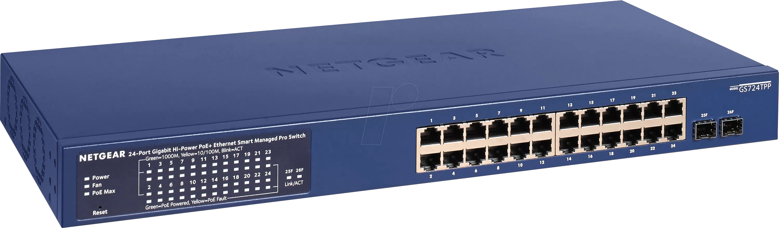 Switch Netgear GS724TPP cu management cu PoE 24x1000Mbps RJ45 + 2xSFP