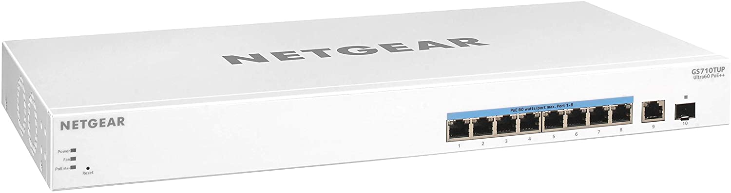 Switch Netgear GS710TUP cu management cu PoE 8x1000Mbps-RJ45(PoE++)