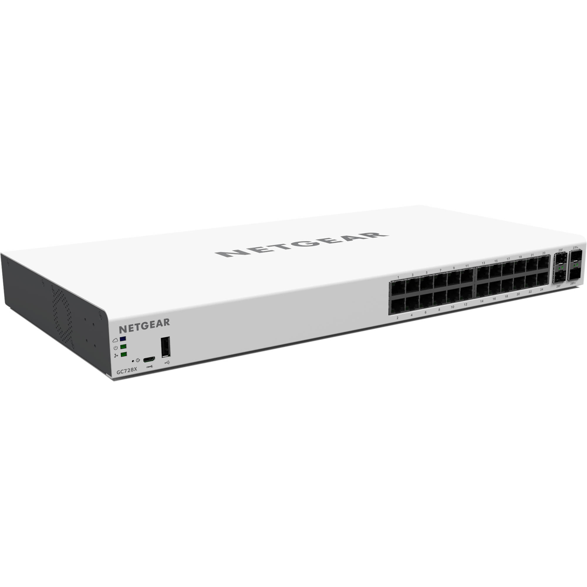 Switch Netgear GC728X cu management fara PoE 24x1000Mbps RJ45 +2xSFP +2xSFP+