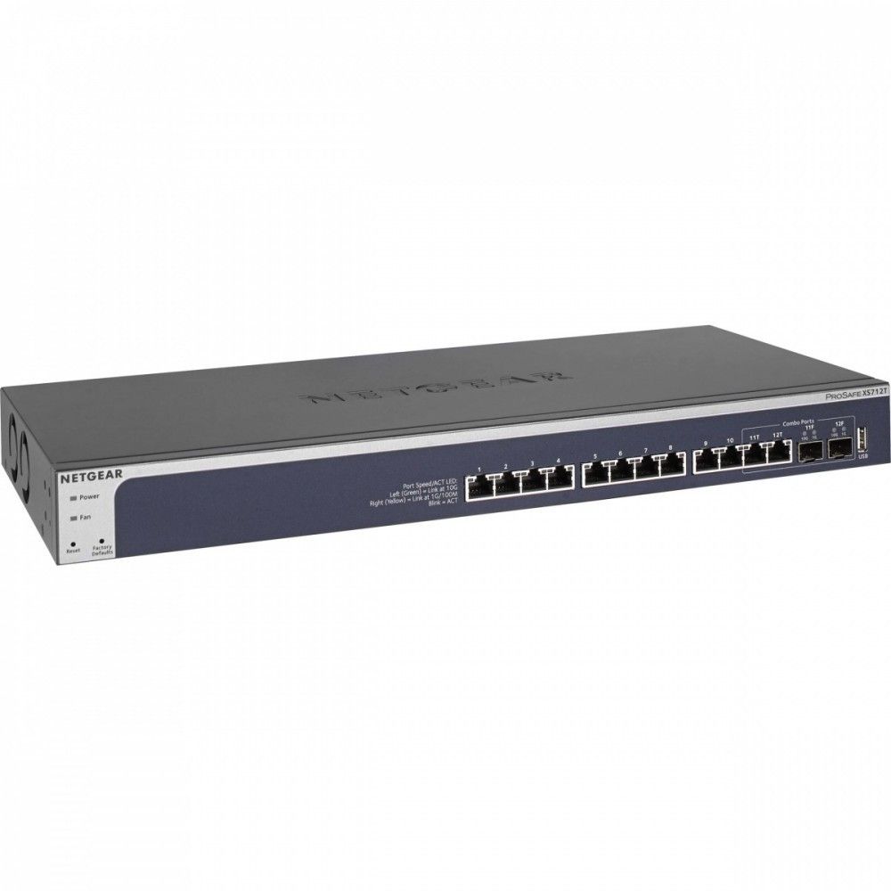 Switch Netgear XS712T cu management fara PoE 12x100M/1G/2.5G/5G/10G RJ45 2xSFP+