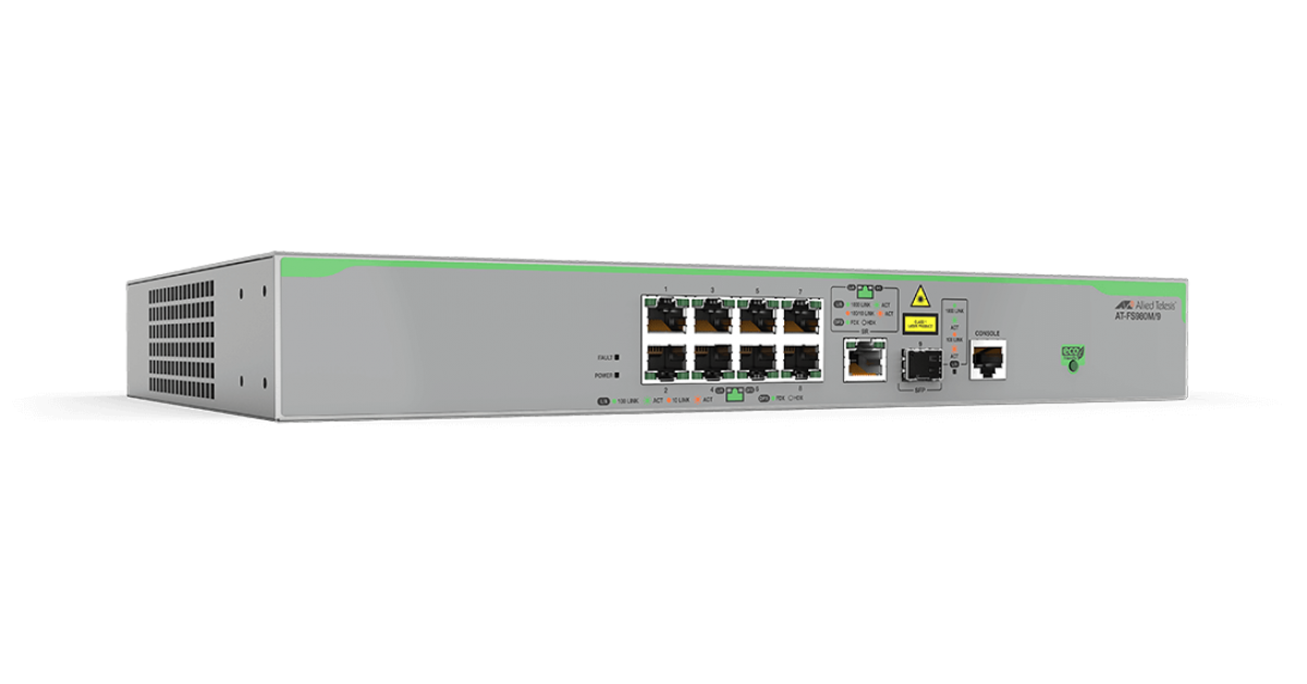 Switch Allied Telesis AT-FS980M/9 cu management fara PoE 8x100Mbps RJ45 1xSFP