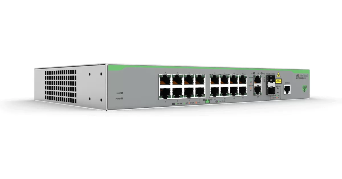 Switch Allied Telesis FS980M/18 cu management fara PoE 16x100Mbps RJ45 2xcombo (100/1000X SFP sau 10/100/1000T)