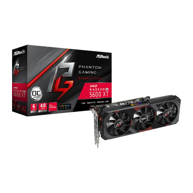 Placa Video Asrock Radeon RX 5600 XT Phantom Gaming D3 OC 6GB GDDR6 192 biti