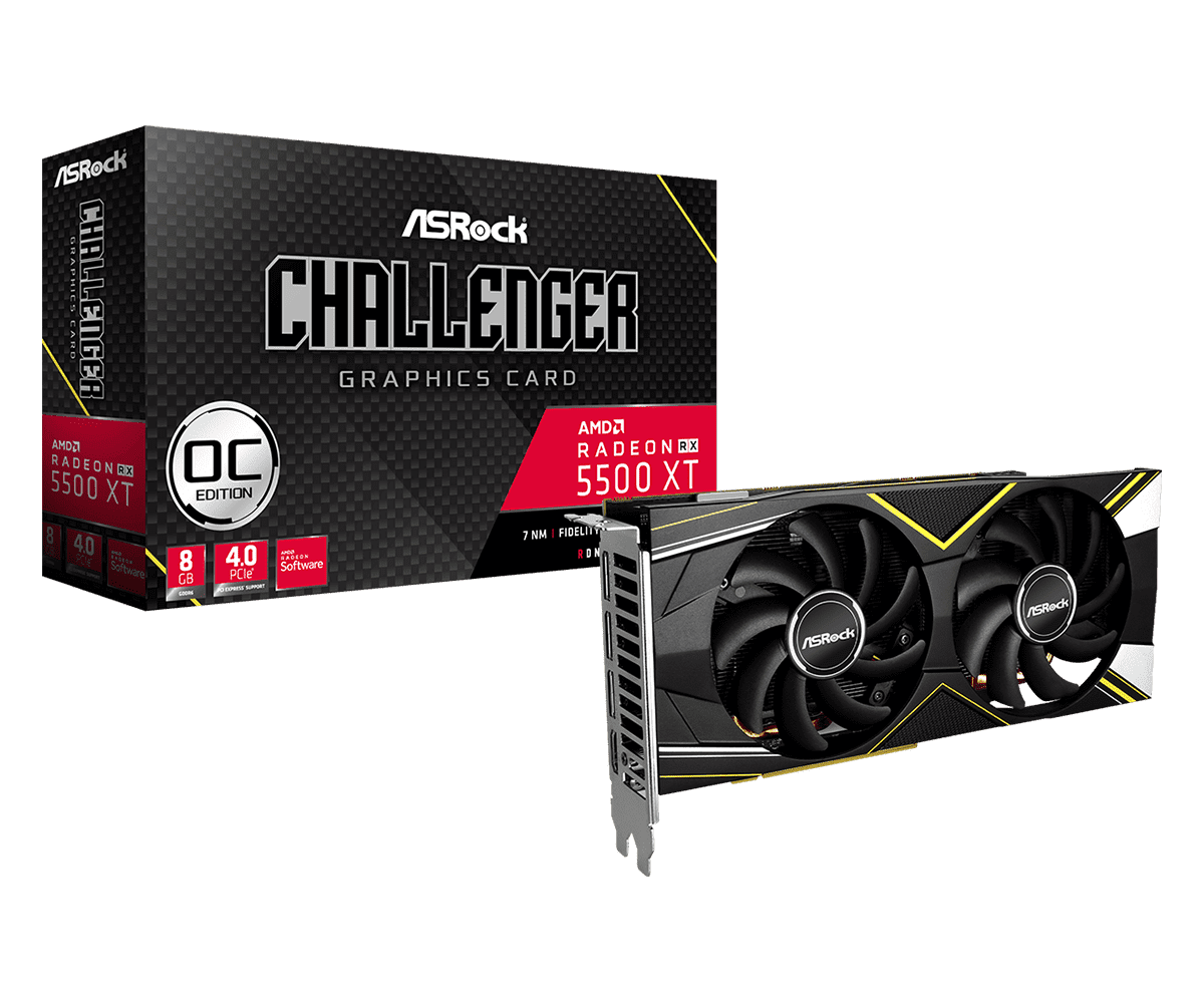 Placa Video Asrock Radeon RX 5500 XT Challenger D OC 8GB GDDR6 128 biti