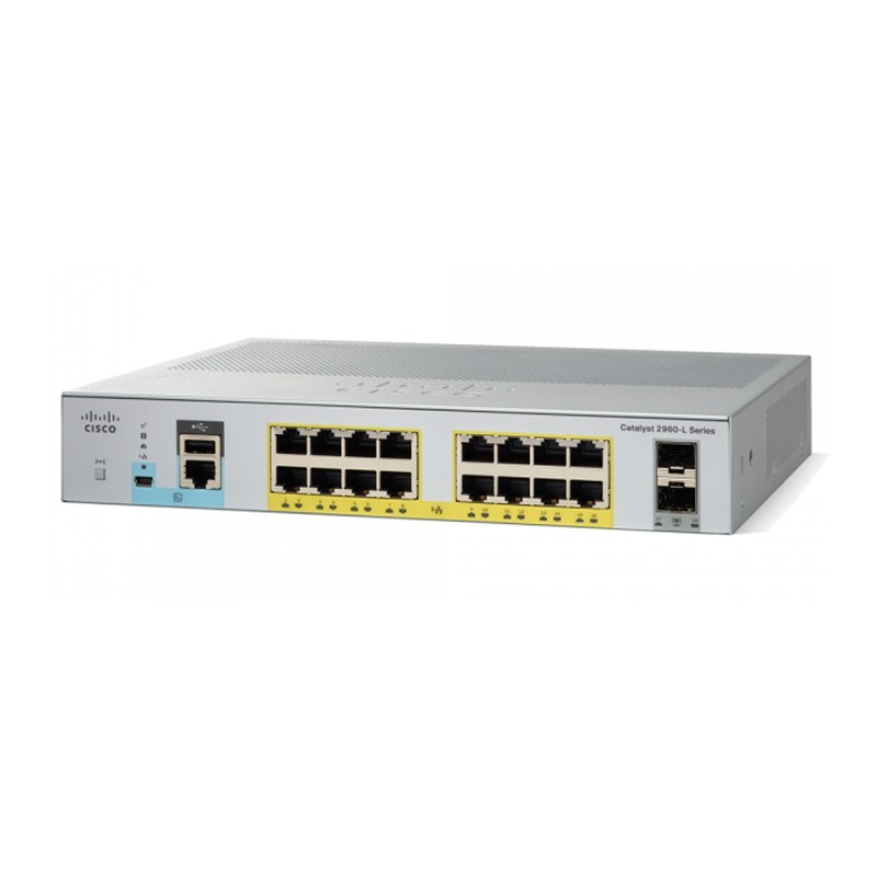 Switch Cisco Catalyst 2960L cu management cu PoE 16x1000Mbps RJ45 + 2xSFP