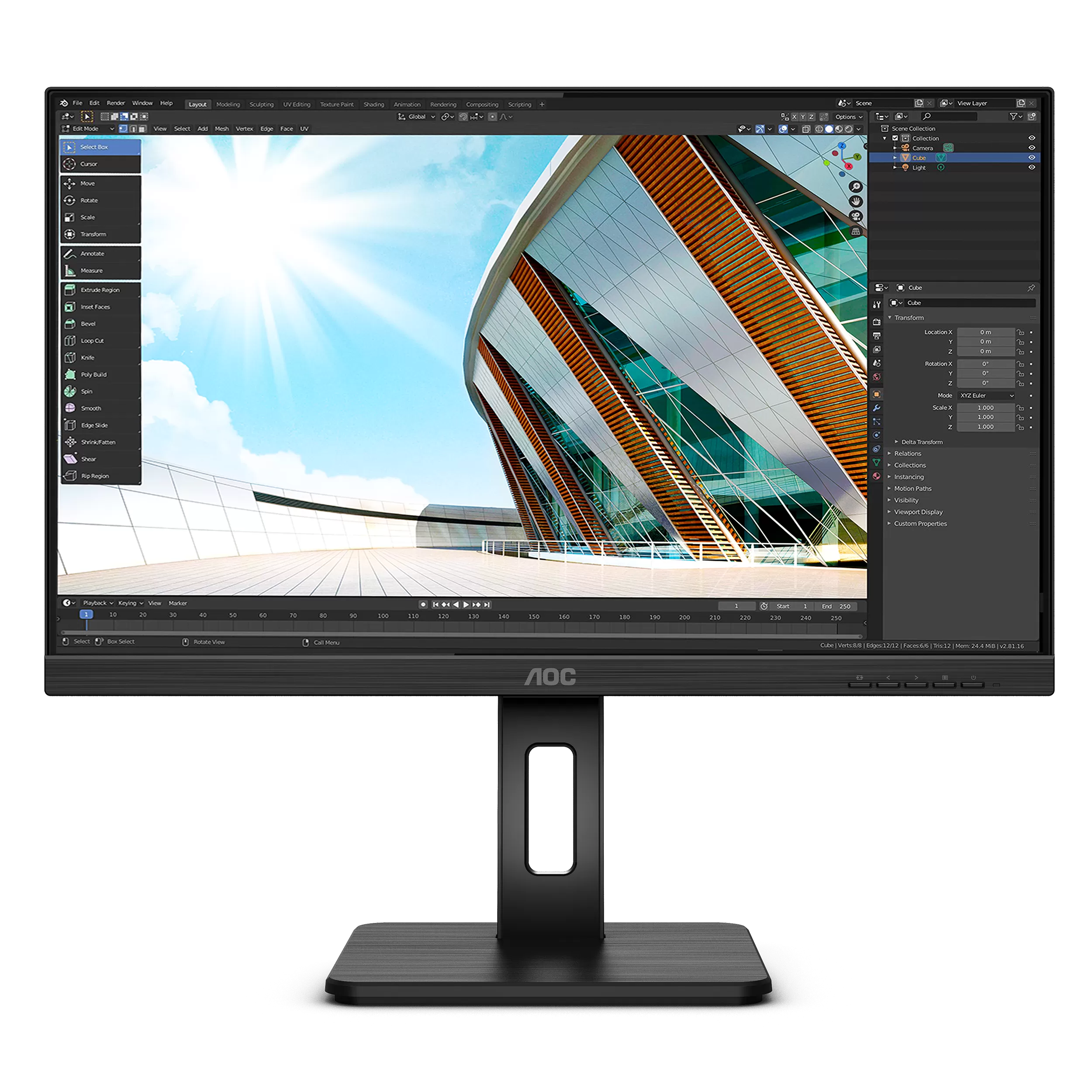 Monitor LED AOC 24P2C 23.8" Full HD 4ms Negru