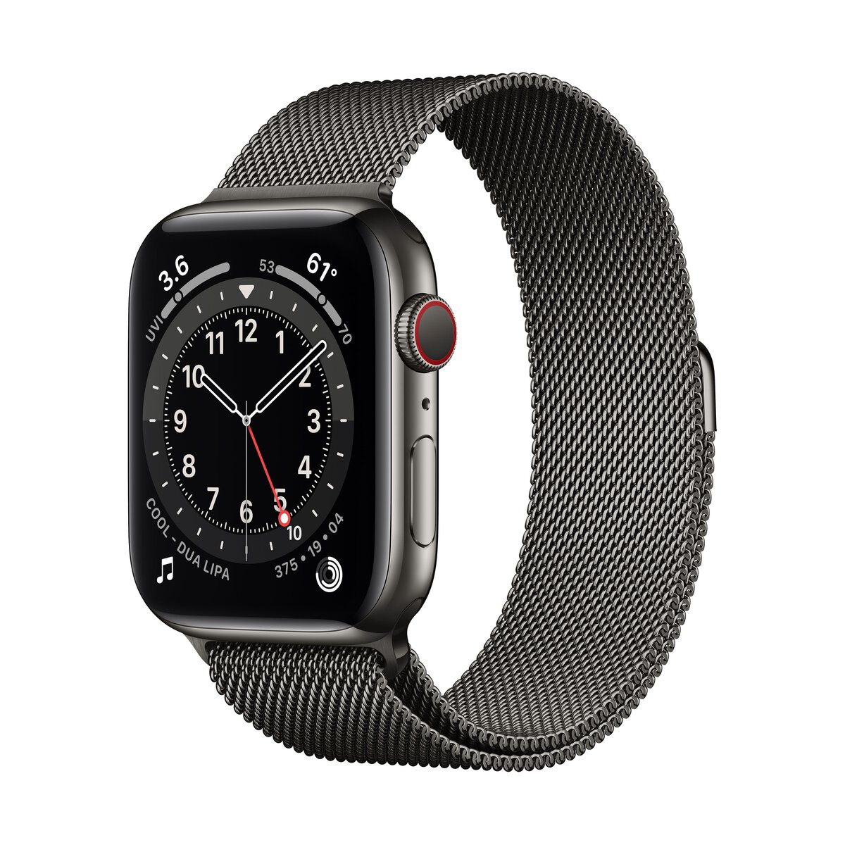 Smartwatch Apple Watch Series 6 GPS + Cellular 44mm 4G Carcasa Graphite Stainless Steel Bratara Graphite Milanese Loop
