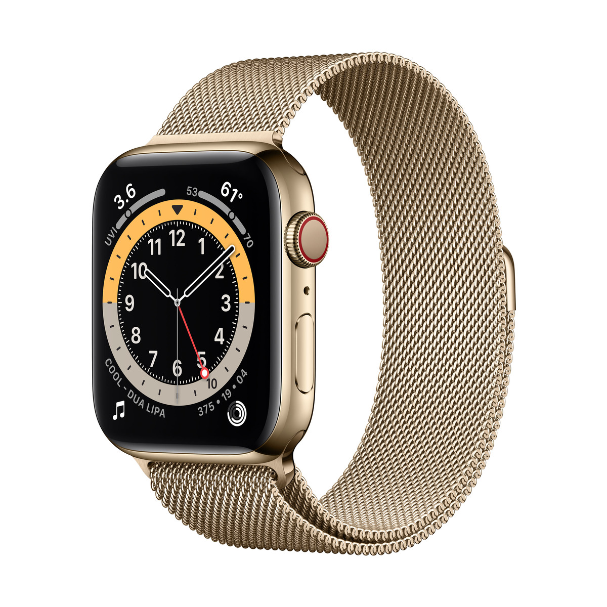 Smartwatch Apple Watch Series 6 GPS + Cellular 40mm 4G Carcasa Gold Stainless Steel Bratara Gold Milanese Loop