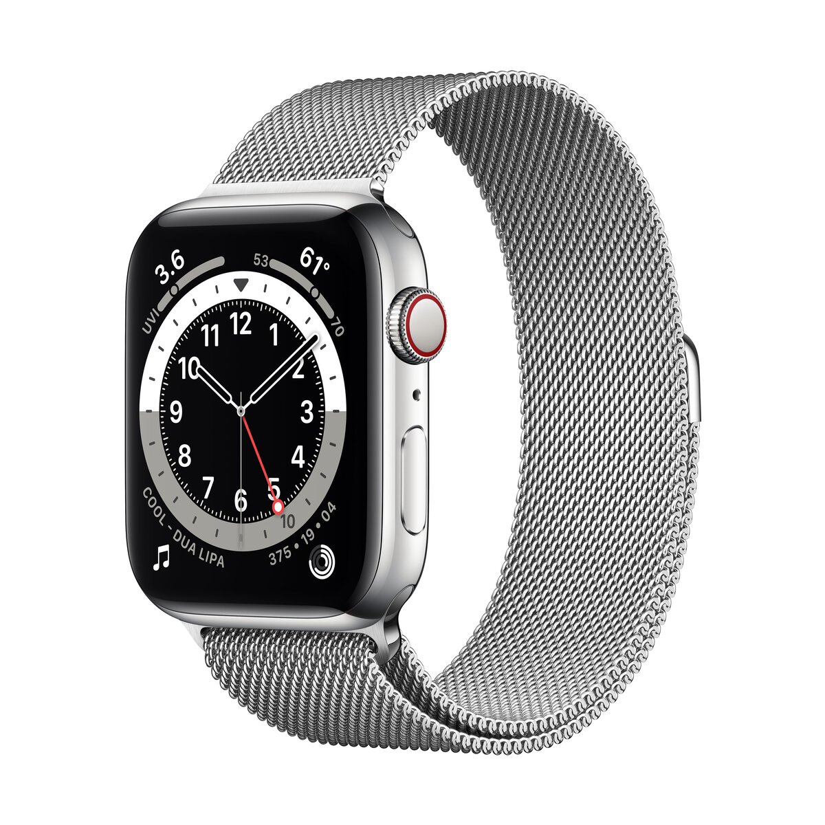 Smartwatch Apple Watch Series 6 GPS + Cellular 44mm 4G Carcasa Silver Stainless Steel Bratara Silver Milanese Loop