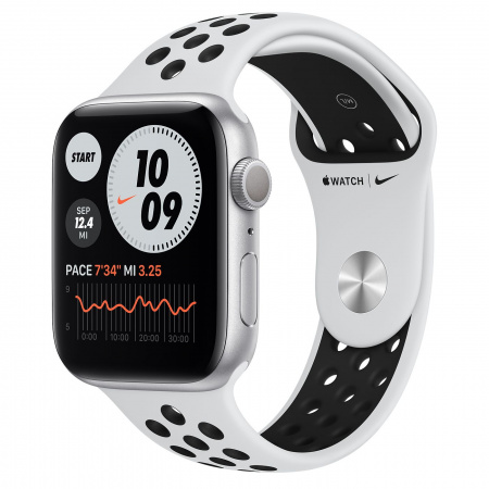 Smartwatch Apple Watch Nike Series 6 GPS 40mm Carcasa Silver Aluminium Bratara Pure Platinum/Black Nike Sport Band