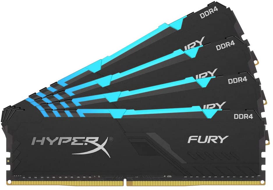 Memorie Desktop Kingston HyperX Fury RGB 64GB(4 x 16GB) DDR4 3200Mhz CL16