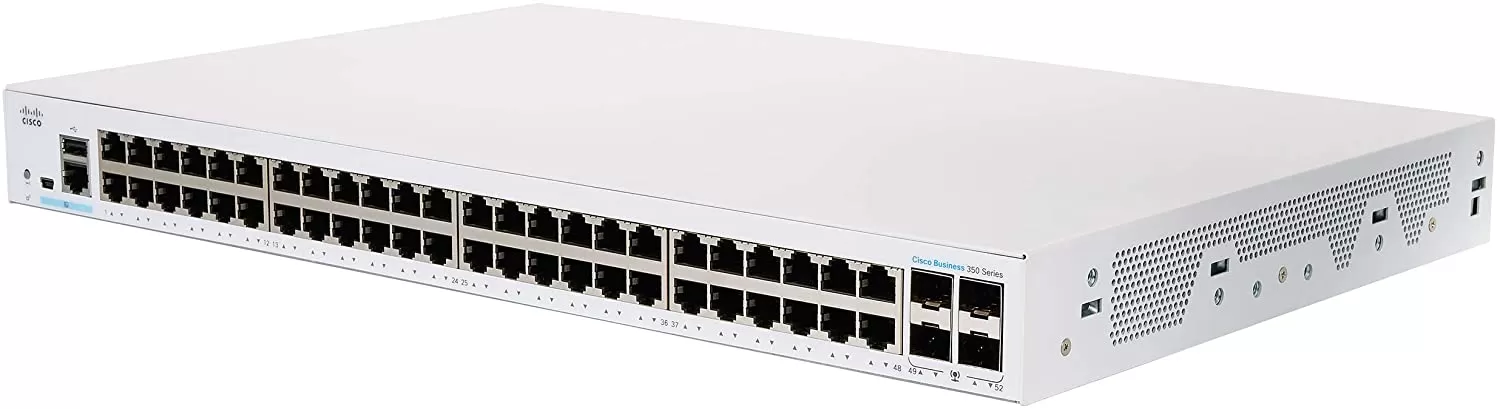Switch Cisco CBS350-48T-4G cu management fara PoE 48x1000Mbps-RJ45 + 4xSFP