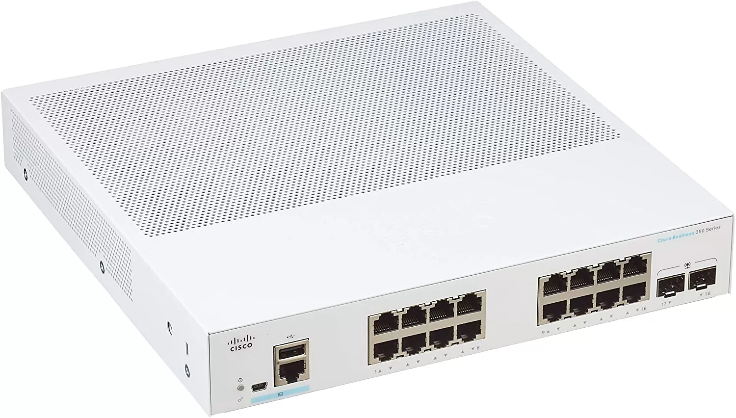 Switch Cisco CBS350-16T-2G cu management fara PoE 16x1000Mbps-RJ45 + 2xSFP