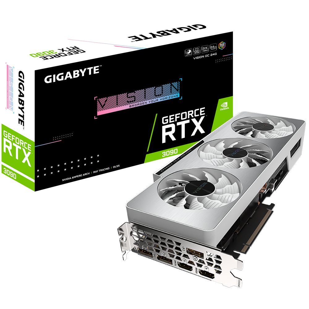 Placa Video Gigabyte GeForce RTX 3090 VISION OC 24G 24GB GDDR6X 384 biti