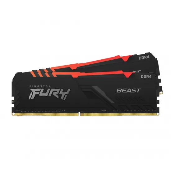 Memorie Desktop Kingston Fury Beast RGB 16GB(2 x 8GB) DDR4 2666Mhz Single Rank